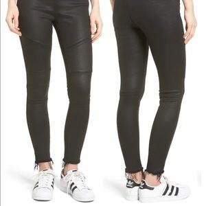 DL1961 coated black moto legging